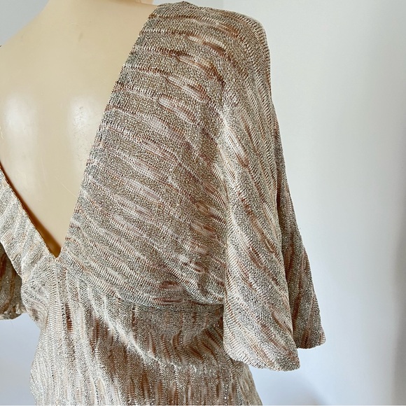 St John Couture Gold Gilded Knit Metallic Sparkle Top Size 14 - Picture 8 of 17